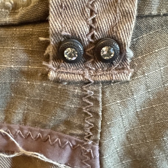 Women's distressed A-Line Skirt in Tan with embroidery and so many details! EUC - Picture 14 of 16